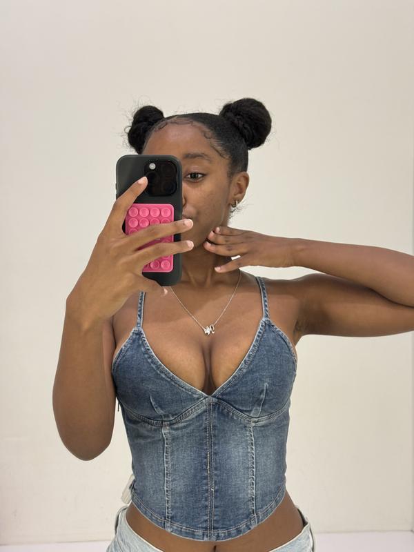 Denim Bustier Cami Top Blue | Garage