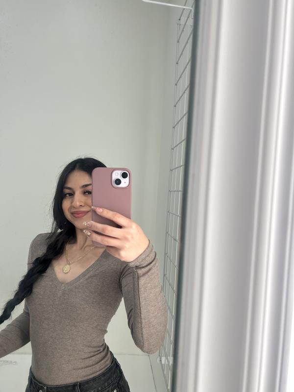 Serene Deep V-Neck Long Sleeve Top