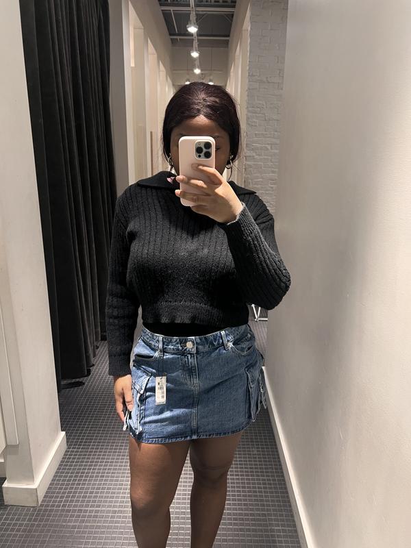 Denim Cargo Mini Skirt BLUE | Garage