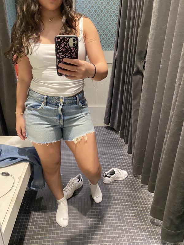 Denim Relaxed A-Line Shorts