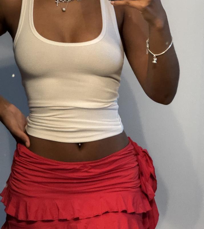 Scoop Neck Ribbed Tank Top