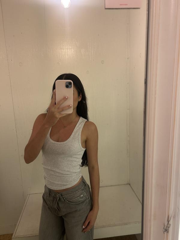Scoop Neck Ribbed Tank Top