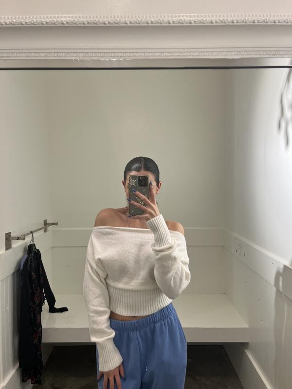 Spongy Off Shoulder Sweater