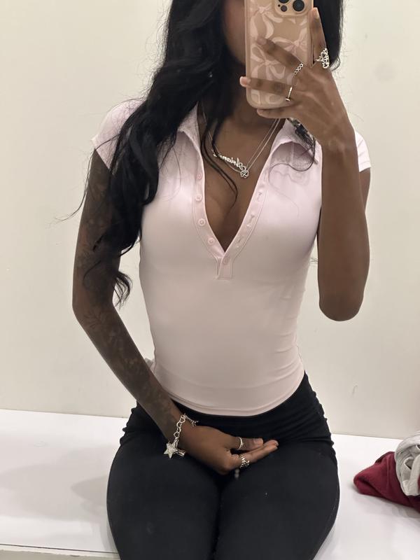 Sleek Short Sleeve Polo Top