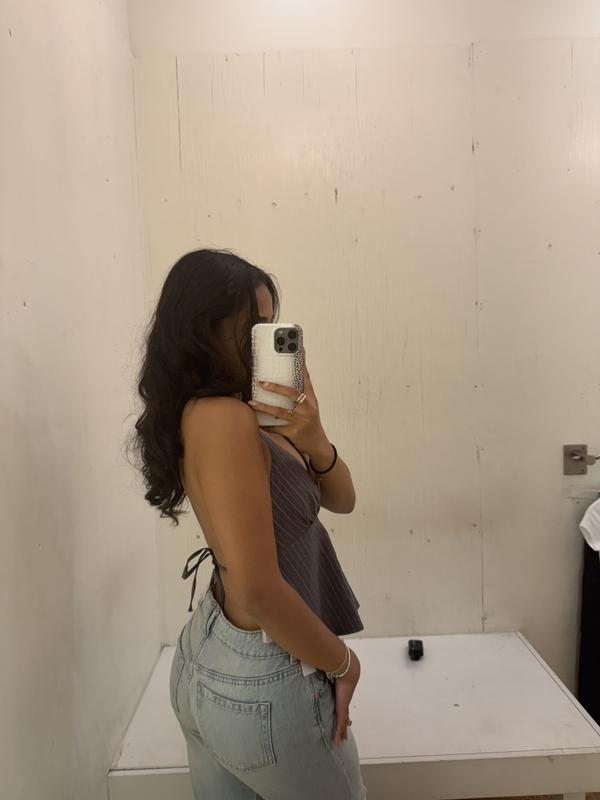 Tie Back Stripe Apron Top