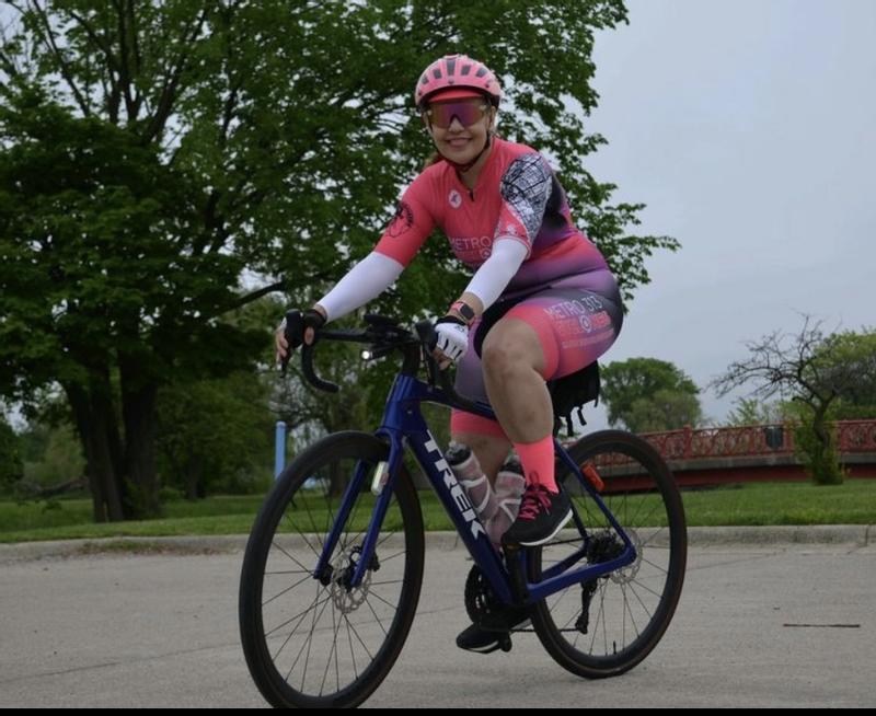 Wearing my new Garmin heart rate monitor for women!