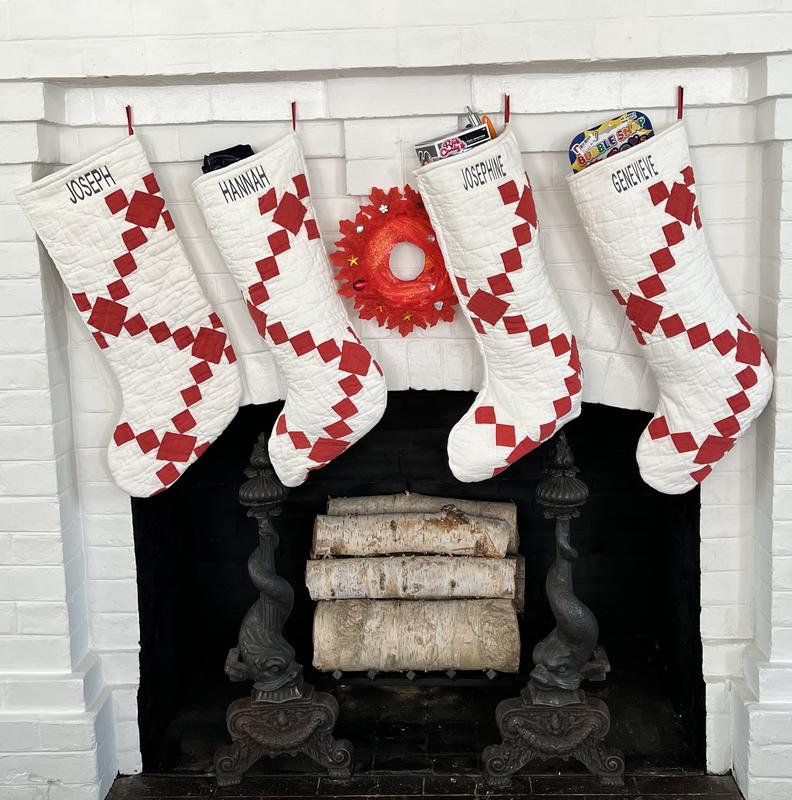 Agnes Linen Quilted Stocking