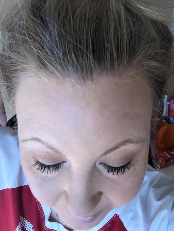 My finished look. Most is covered but still can see the grays.