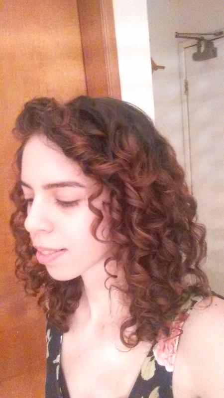 Day 1. My hair after scrunching out the cast. It felt soft to the touch and it wasn't greasy.