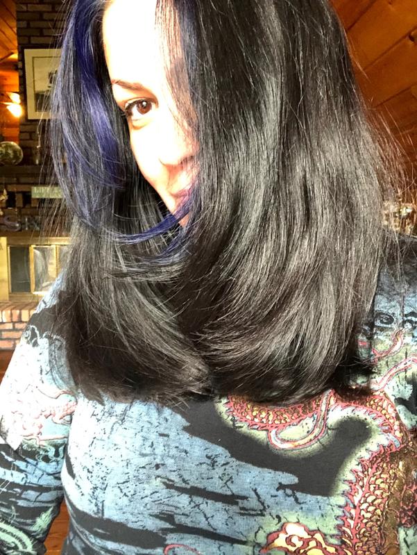 My hair is super shiny with body.