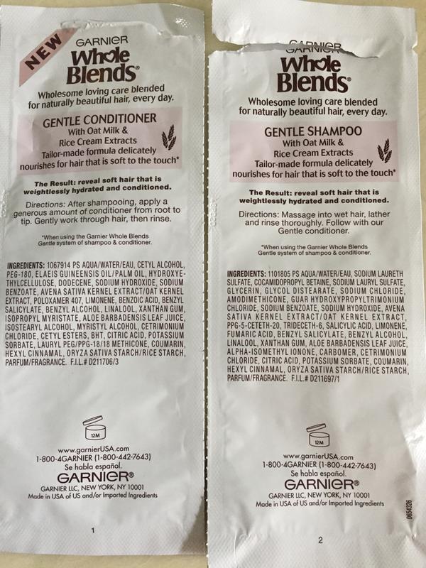 Ingredients and other info.