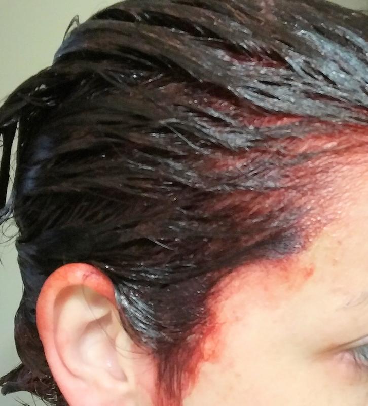 With dye in, just prior to washing at 25 minutes. Again, no violet. Just RED.
