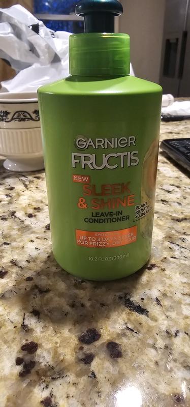 Fructis Sleek and Shine Leave In Conditioner for no frizz Garnier