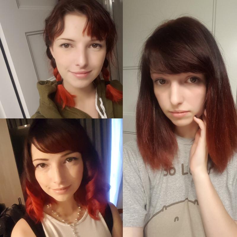 Left two are before when it was quite bright red.  Right is after which is brown....  top left and right are taken in the same place for a fair comparison.