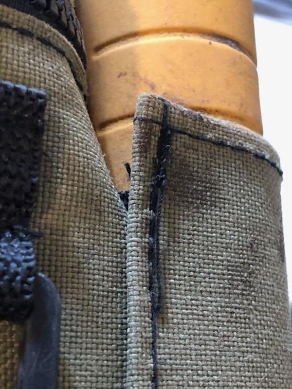 Stitching coming undone on pinpointer holder