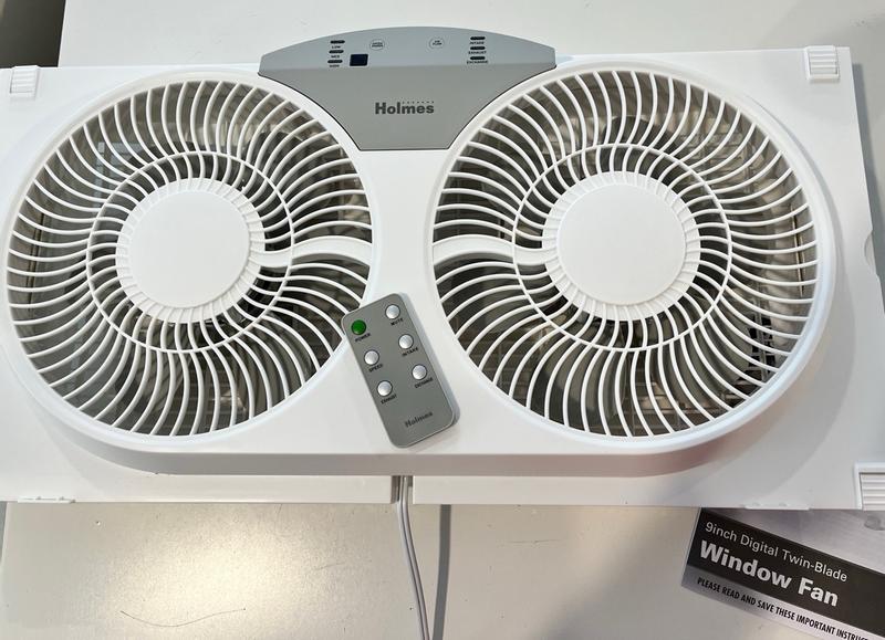 HOLMES Digital Window Fan W/ Dual 3 Blade Fans