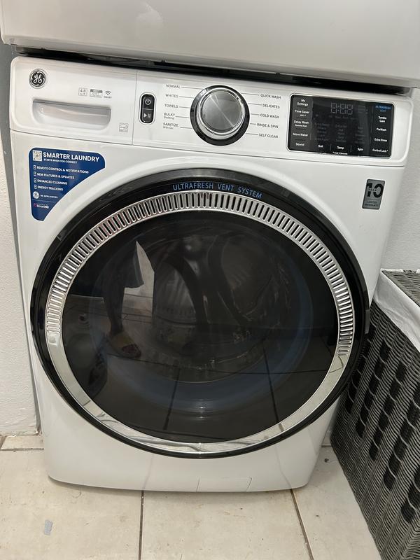 Have a question about GE 4.8 cu. ft. Smart White Front Load Washer with OdorBlock UltraFresh Vent System and Sanitize with Oxi Pg 1 The Home Depot