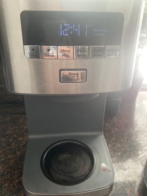 Corrosion occurs in hot plate due to continuous dripping when carafe is removed to serve coffee. It is not dirty. It is actual corrosion.