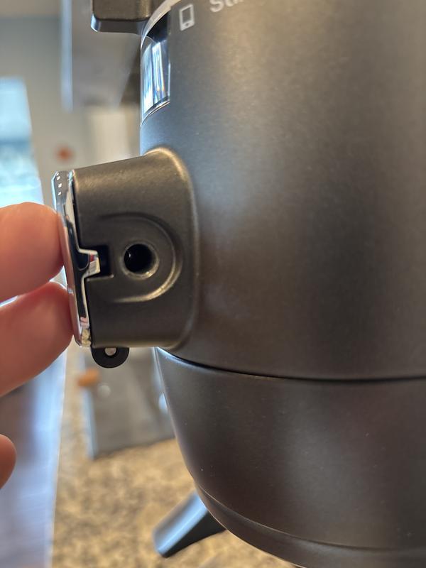 Looking thru the hole with a flashlight- the hole in the mixer does not line up with the accessory port hole.