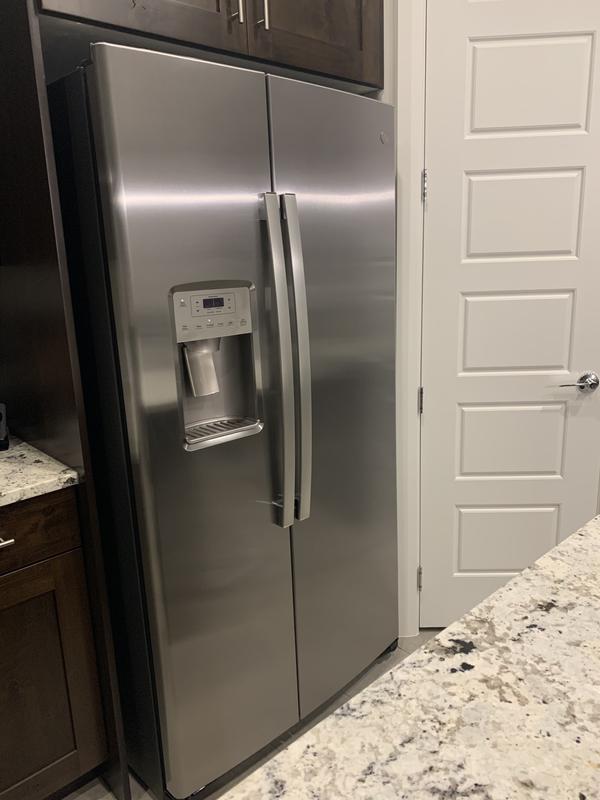 Ge 25 1 Cu Ft Side By Side Refrigerator Gss25iends Ge Appliances