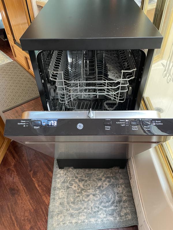GE 18 Interior Portable Dishwasher With Sanitize Cycle - GPT145SSLSS