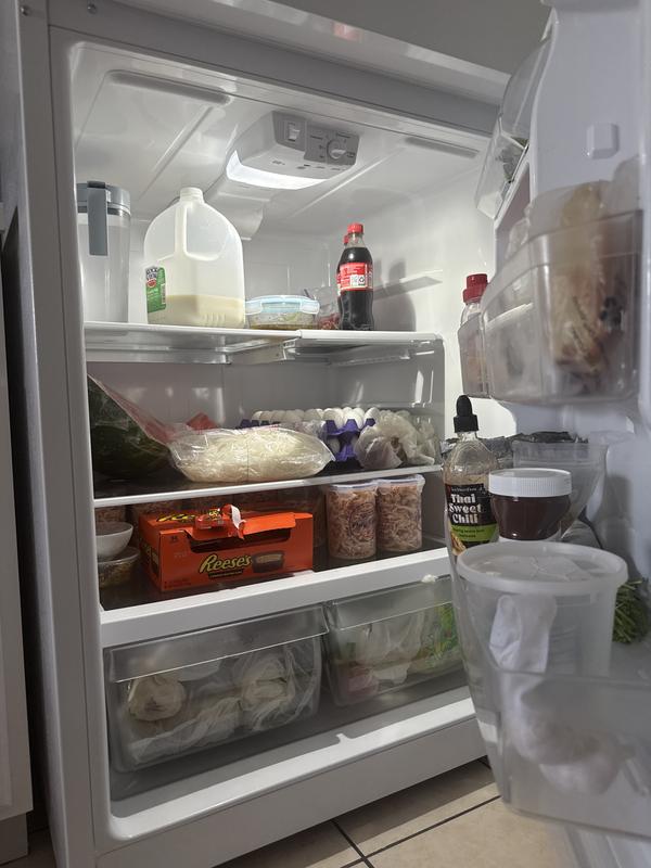 ぷーページ GE 21.9 cu. ft. Top Freezer Refrigerator in Black, Garage