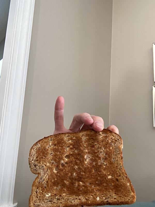 On left, toasted completely. On right, partial toast.