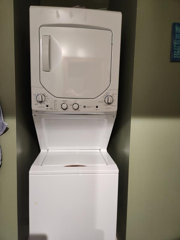 GE Electric Stacked Laundry Center With Ft Washer And Ft