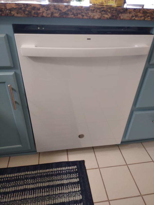 GDT550PGRWW GE Top Control with Plastic Interior Dishwasher with