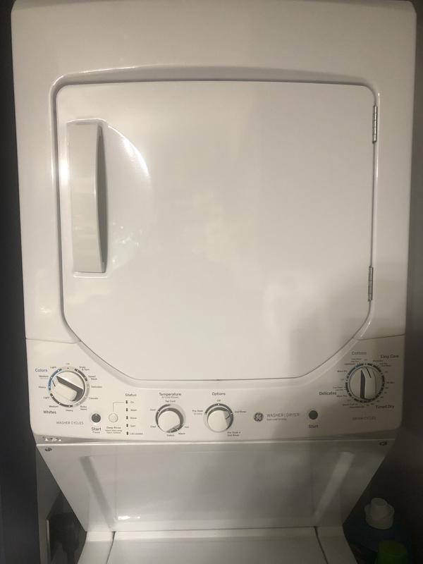 GE Electric Stacked Laundry Center With Ft Washer And Ft
