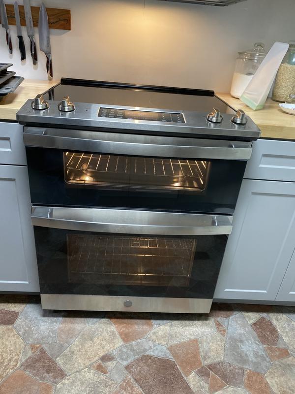 JSS86SPSS GE ®30 Slide-In Electric Convection Double Oven Range STAINLESS  STEEL - Jetson TV & Appliance