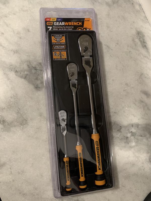 Gearwrench locking flex head deals ratchet set