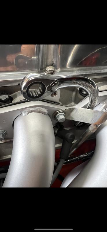 Makes easy work of header bolts without removing extra parts to make space !