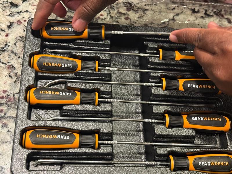 PHYZ アイアンセット 5本 スチール オレンジグリップ 7 Pc. Hook & Pick Set | Hook Pick Set | GEARWRENCH