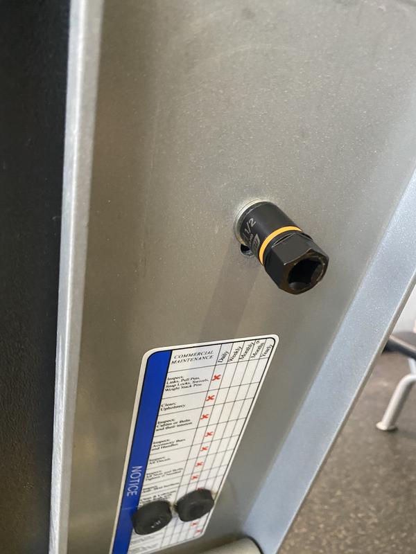 1/2 Extraction socket on a jagged seat pad bolt