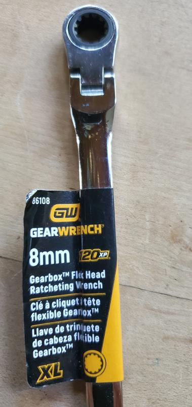 8mm 120XP Spline XL GearBox Flex Head Ratcheting Wrench