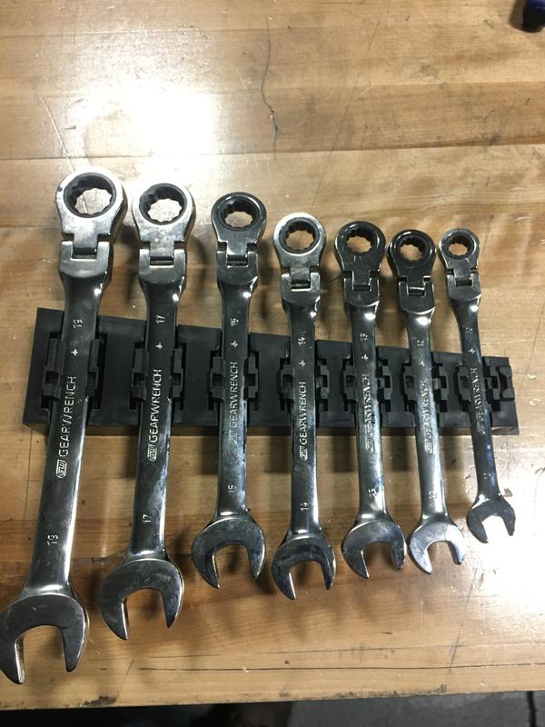 7 Pc. 72T Flex Head Ratcheting Combination Metric Wrench Set