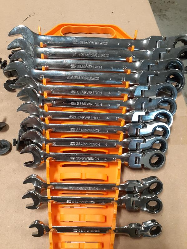 GEARWRENCH Metric 72-Tooth Flex Head Combination Ratcheting Wrench