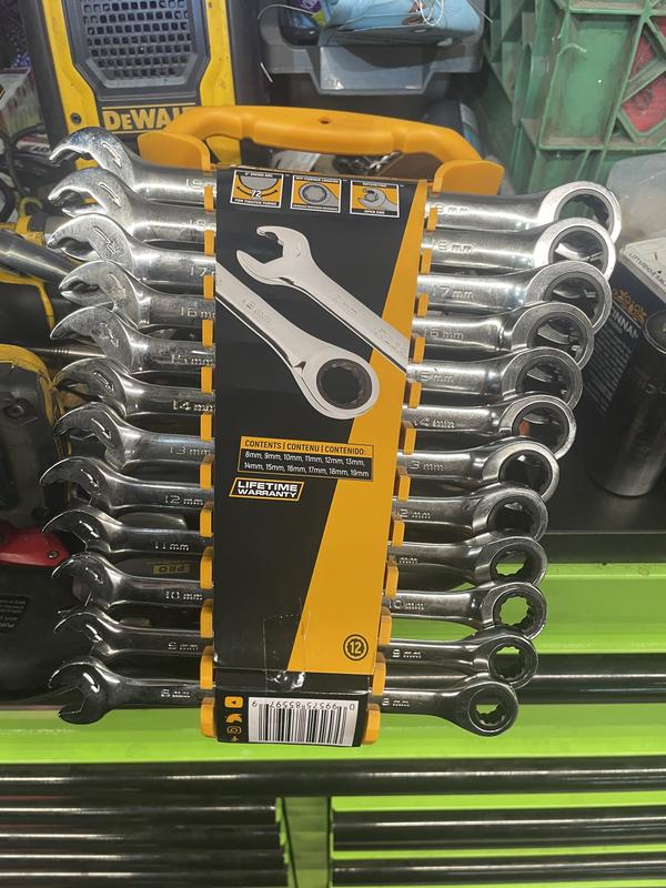 12 Pc. 72T 12 Point Open End Ratcheting Metric Wrench Set