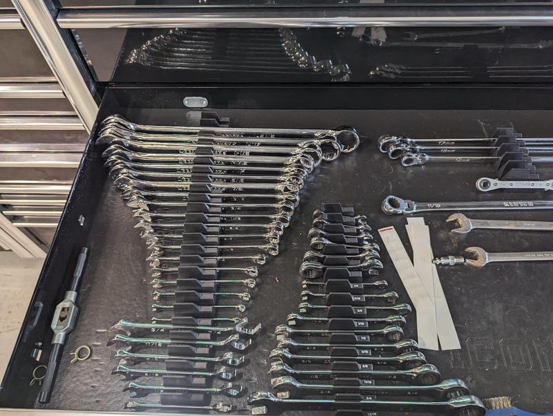 In their new storage positions.