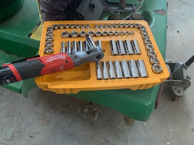 Took the 3/8 drive sockets to the tractor.