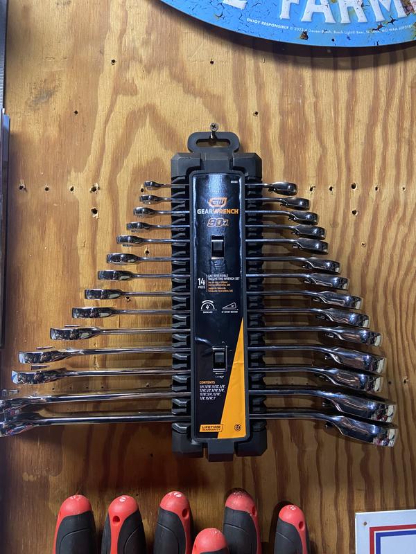 14 Pc. 90T 12 Point SAE Reversible Ratcheting Wrench Set