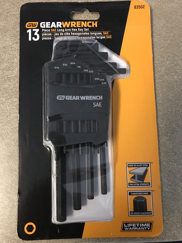 13 Piece Long Arm SAE Hex Key Set | GEARWRENCH