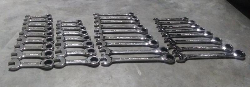 34 Pc. 72T 12 Pt Standard & Stubby Ratcheting Wrench Set