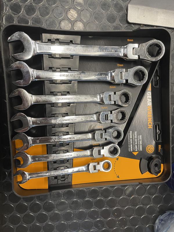 7 Pc. 72T Flex Head Ratcheting Combination Metric Wrench Set