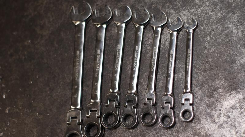 7 Pc. 72T Flex Head Ratcheting Combination Metric Wrench Set
