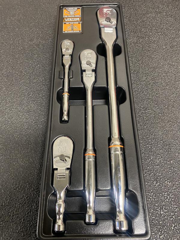 GEARWRENCH 1/4 in., 3/8 in. and 1/2 in. Drive 90-Tooth Flex-Head