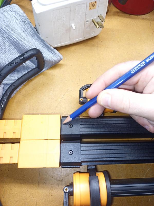 Pinch point where the pencil is pointing, and the orange block has sharp corners and edges.