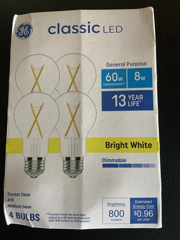 GE Classic LED 60 Watt Replacement Bright White A19 General