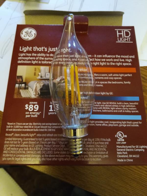 Ge flame deals bulb 60 watt